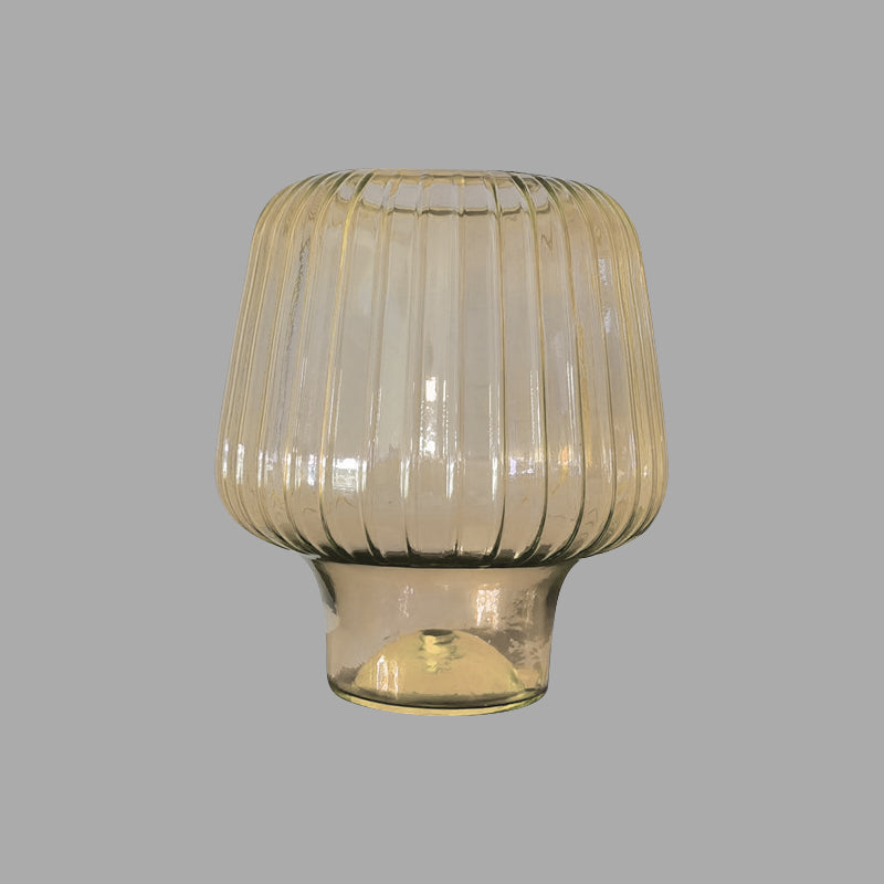 Lámpara de mesa de champiñones de vidrio Nordic Luz de mesita de noche de 1 luz con parte superior abierta para dormitorio