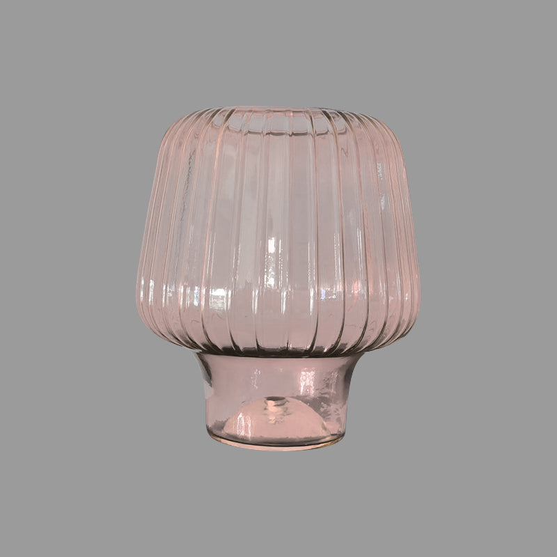 Lámpara de mesa de champiñones de vidrio Nordic Luz de mesita de noche de 1 luz con parte superior abierta para dormitorio