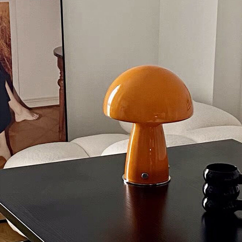 Macaron Style Dome Shade Table Light Glass 1 Head Bedroom Nightstand Lamp