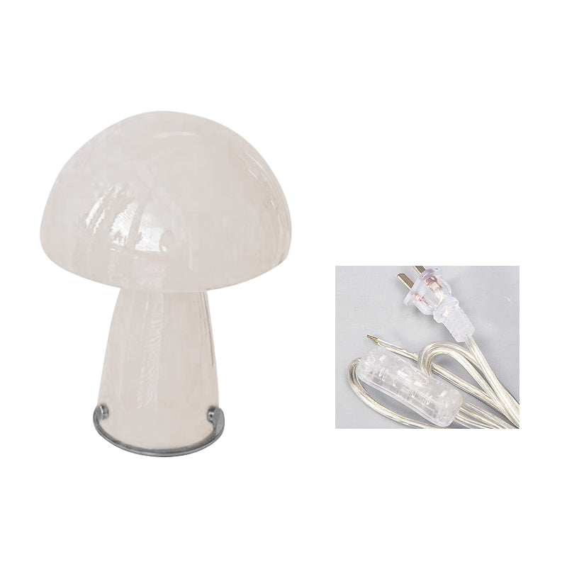 Macaron Style Dome Shade Table Light Glass 1 Head Bedroom Nightstand Lamp