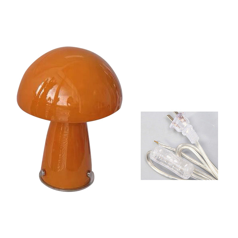 Macaron Style Dome Shade Table Light Glass 1 Head Bedroom Nightstand Lamp