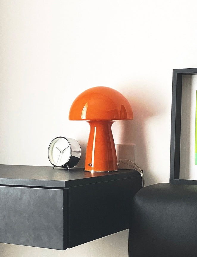 Macaron Style Dome Shade Table Light Glass 1 Head Bedroom Nightstand Lamp