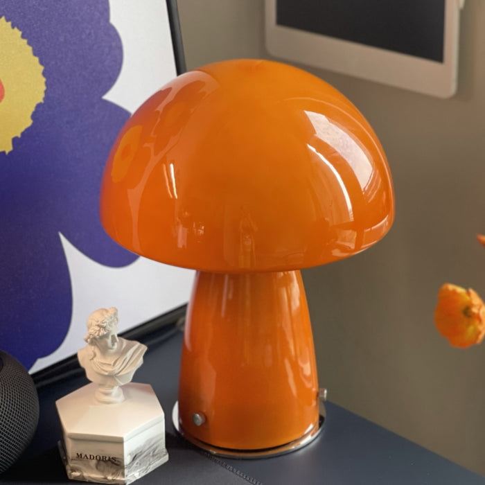 Macaron Style Dome Shade Table Light Glass 1 Head Bedroom Nightstand Lamp