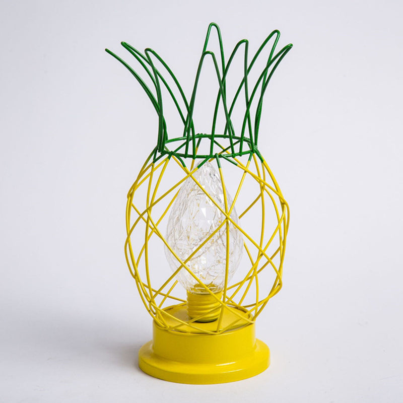 Macaron Lampada da letto a forma di ananas a forma di ananas lampada da letto a 1 luci con design a gabbia