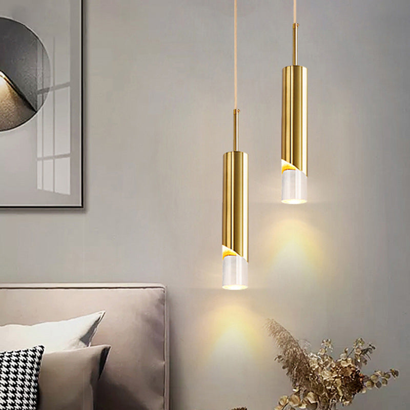 1 iluminación de colgante de cilindro ligero luces de techo acrílico modernas para restaurante
