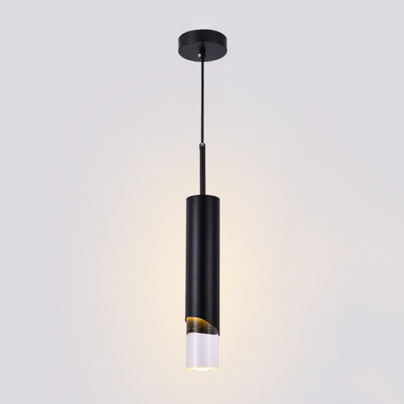 1 iluminación de colgante de cilindro ligero luces de techo acrílico modernas para restaurante