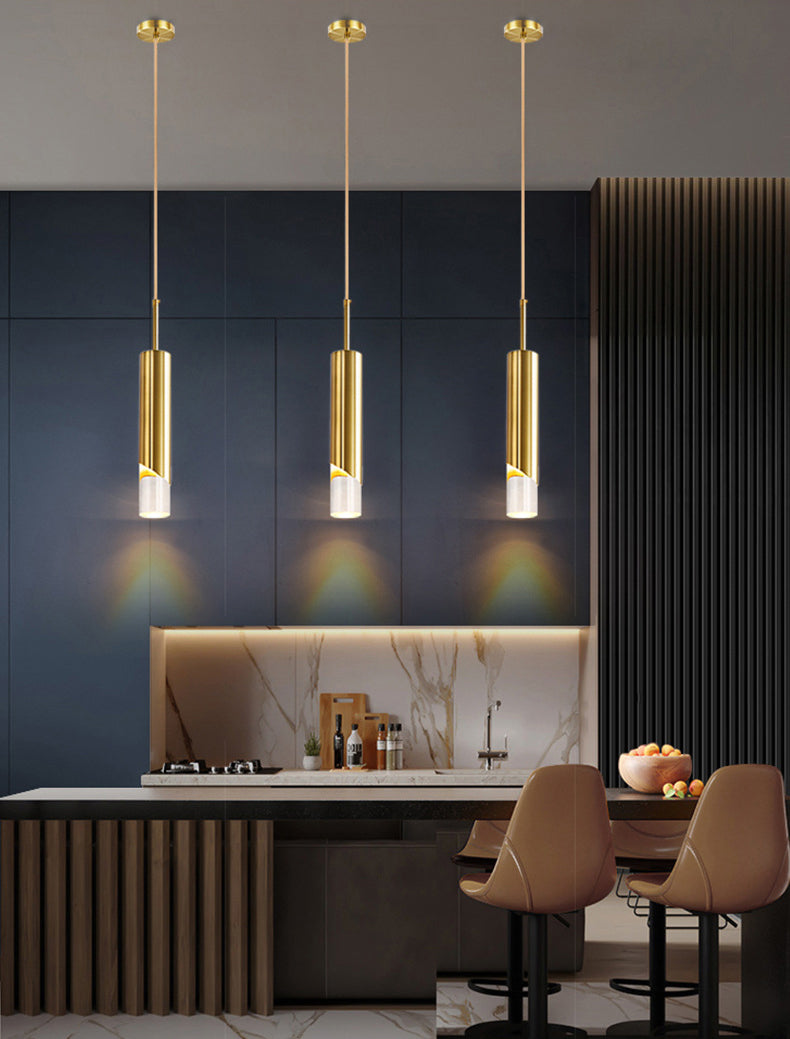 1 iluminación de colgante de cilindro ligero luces de techo acrílico modernas para restaurante