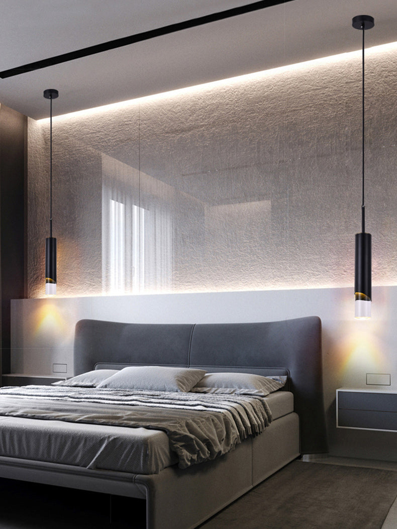 1 iluminación de colgante de cilindro ligero luces de techo acrílico modernas para restaurante