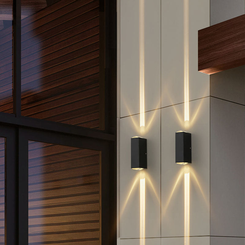 Mur mural à LED extérieur concis moderne Aluminium RECTANGULAIRE LAMPE MUR DE MUT