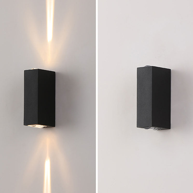 Mur mural à LED extérieur concis moderne Aluminium RECTANGULAIRE LAMPE MUR DE MUT