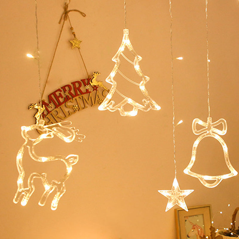 Christmas Tree and Deer Starry Light Strip Nordic Plastic Clear LED String Light for Bedroom