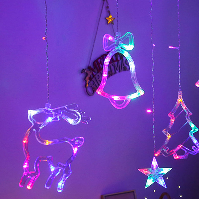 Christmas Tree and Deer Starry Light Strip Nordic Plastic Clear LED String Light for Bedroom