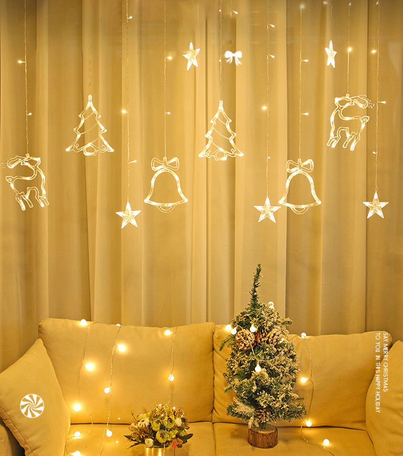 Christmas Tree and Deer Starry Light Strip Nordic Plastic Clear LED String Light for Bedroom