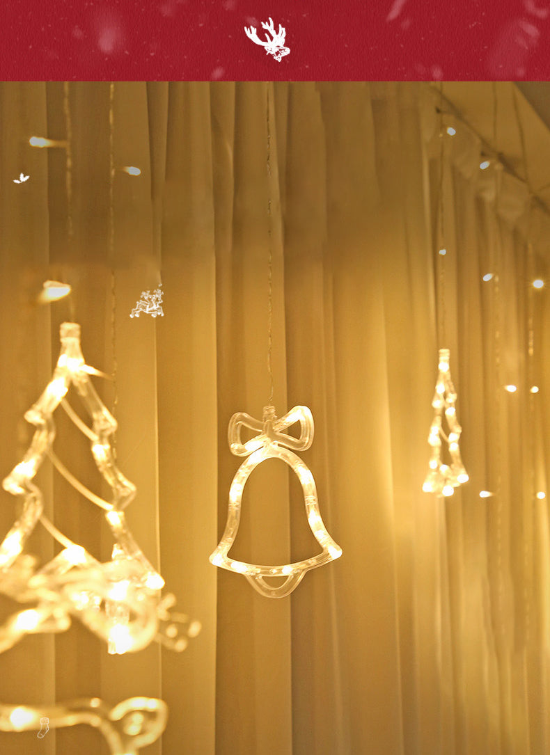 Christmas Tree and Deer Starry Light Strip Nordic Plastic Clear LED String Light for Bedroom