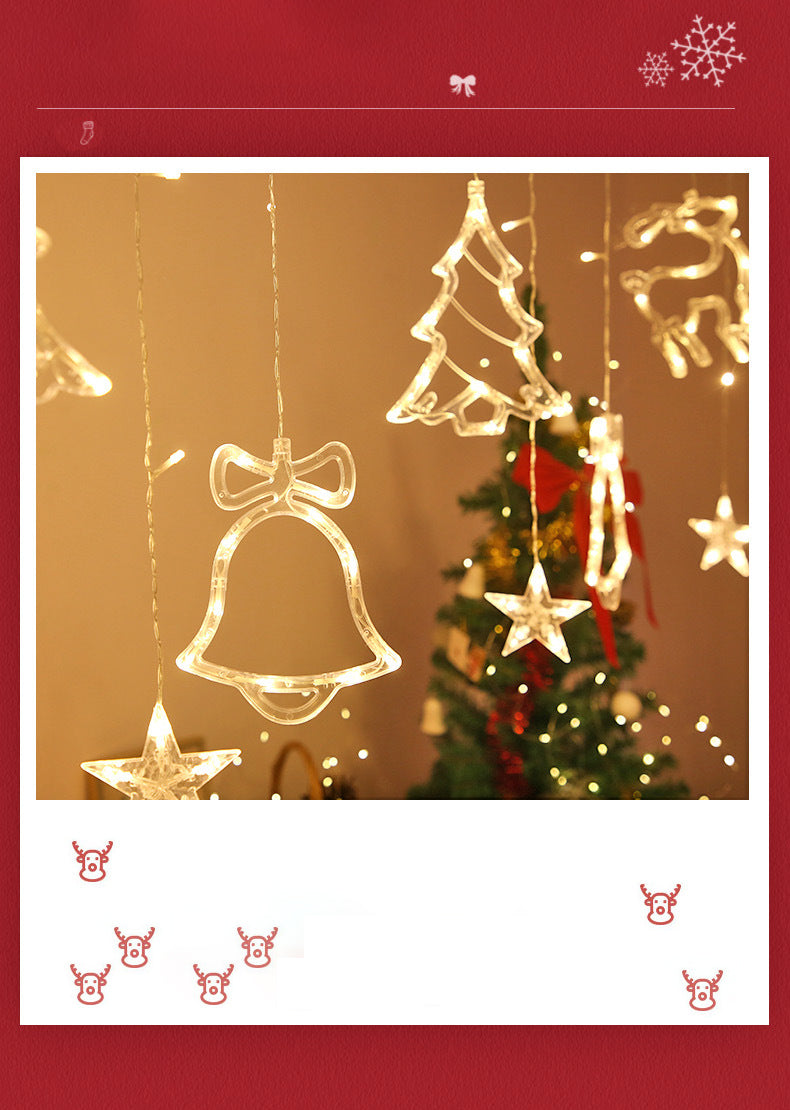 Christmas Tree and Deer Starry Light Strip Nordic Plastic Clear LED String Light for Bedroom