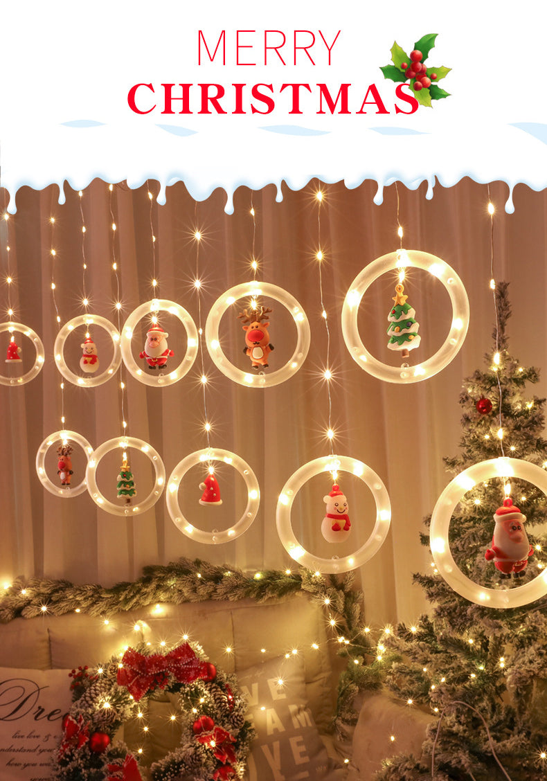 10-Head Living Room Christmas Lamp Decorative LED String Light with Plastic Shade