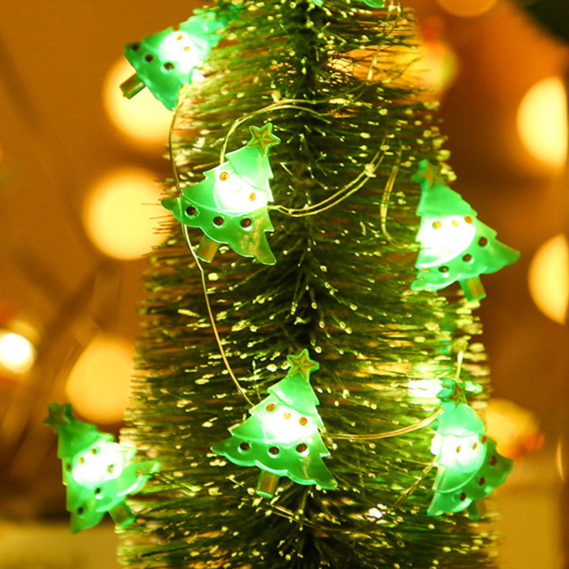 Battery Powered Clear Mini Christmas Light Nordic LED Plastic String Light for Living Room