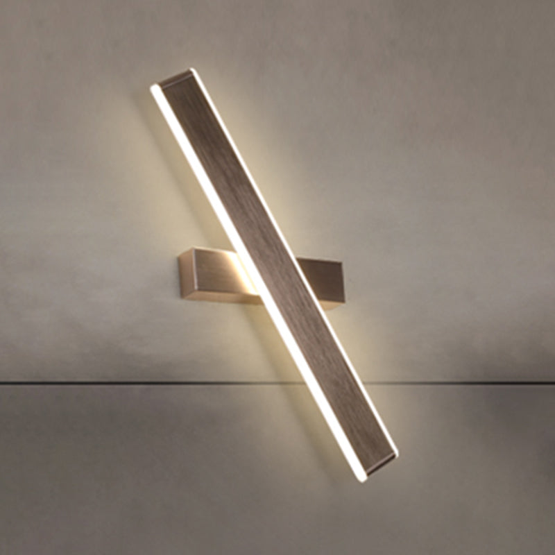 Brown Rectangular LED Wall Lamp in Modern Artistic Style Aluminium Rotatable Wall Light for Bedroom