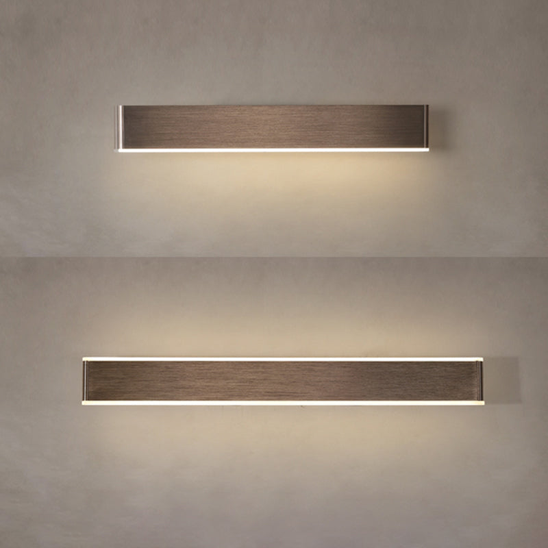 Brown Rectangular LED Wall Lamp in Modern Artistic Style Aluminium Rotatable Wall Light for Bedroom