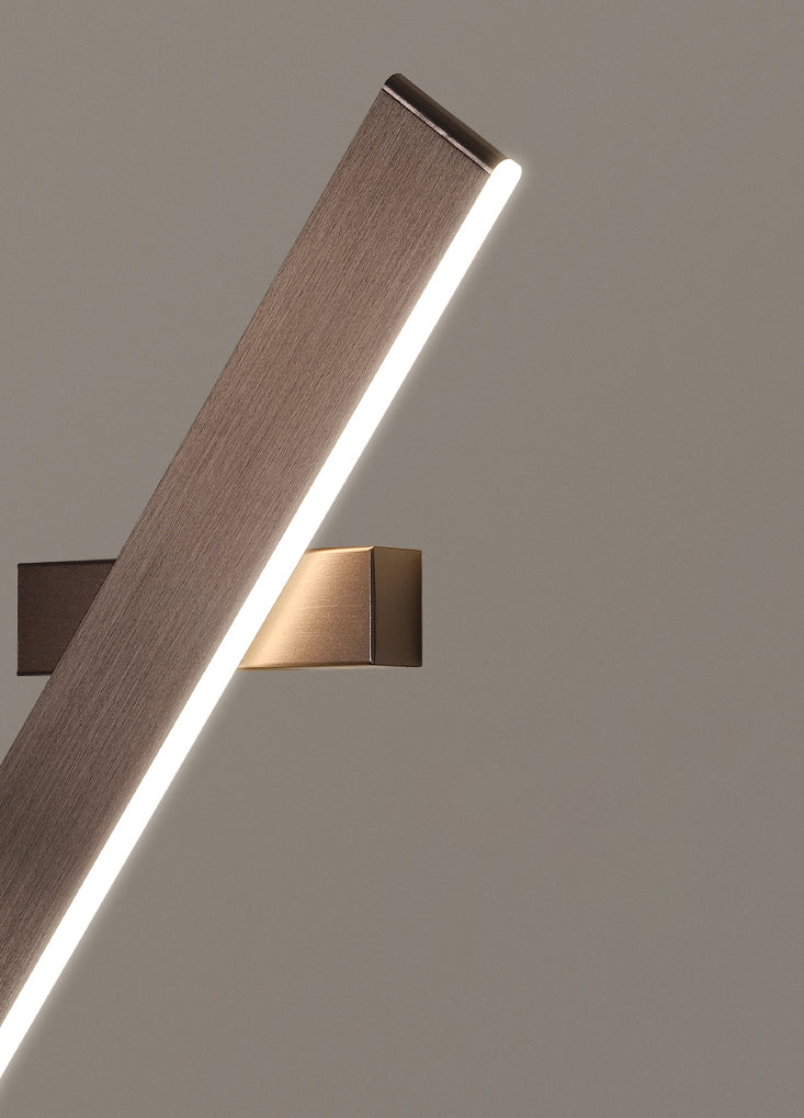 Brown Rectangular LED Wall Lamp in Modern Artistic Style Aluminium Rotatable Wall Light for Bedroom