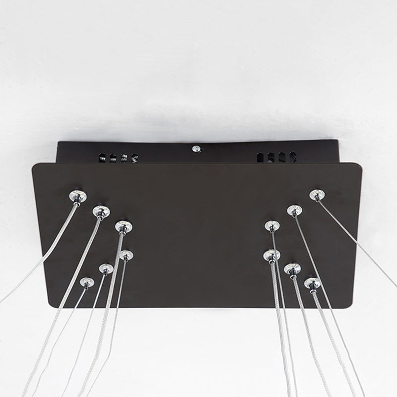 Black Tiered Metal Squared Ceiling Pendant Contemporary Ceiling Lighting Fixtures