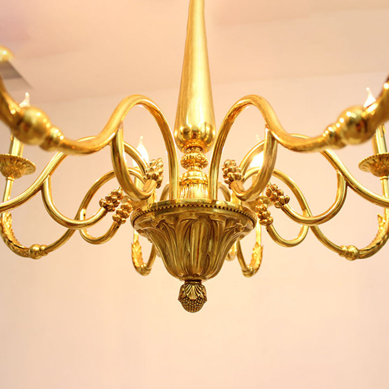 Metal Gold Suspension Lighting Contemporary Ceiling Suspension Lamp for Living Room