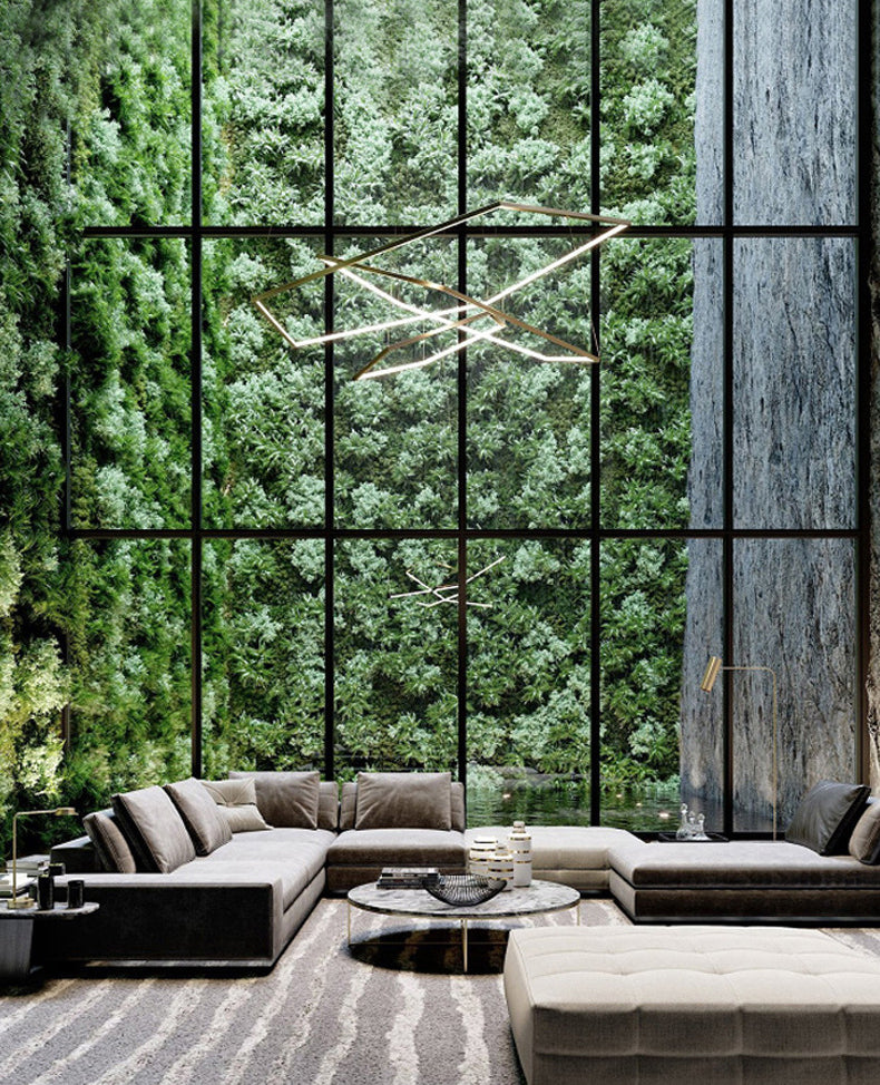 Contemporary Tiered LED Hanging Ceiling Lights Gold Metal Pendant Chandelier for Living Room