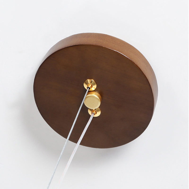 Nueva lámpara de lámpara de madera moderna colgante de isla LED lineal para casa de té