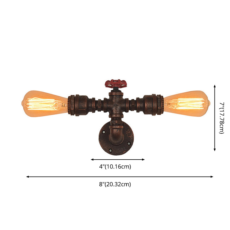 Industrielle Wasserrohrleitungswand montierte licht schmiedeeiseisernde Wandleuchte für Bar