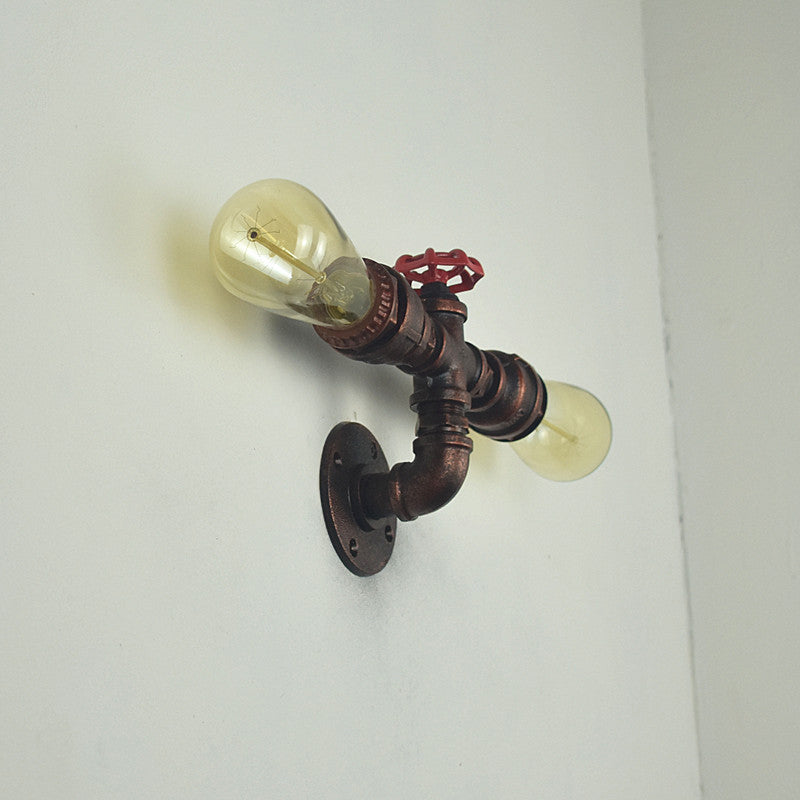 Industrielle Wasserrohrleitungswand montierte licht schmiedeeiseisernde Wandleuchte für Bar