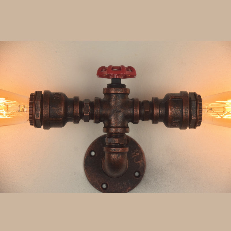 Industrielle Wasserrohrleitungswand montierte licht schmiedeeiseisernde Wandleuchte für Bar