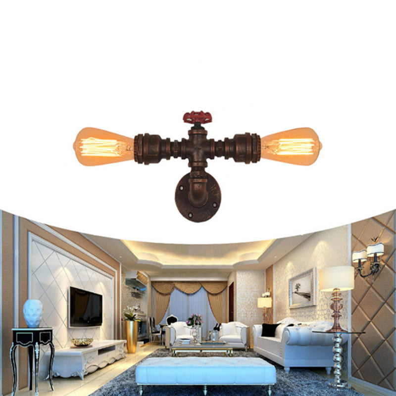 Industrielle Wasserrohrleitungswand montierte licht schmiedeeiseisernde Wandleuchte für Bar