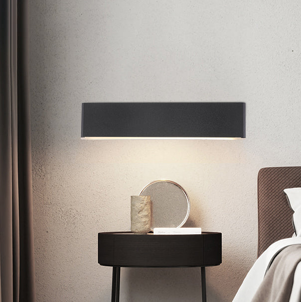 Lámpara de pared giratoria de LED creativo moderno apliques de pared rectangular de aluminio con sombra acrílica