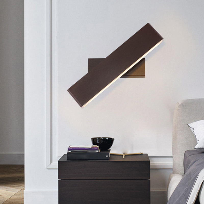 Lámpara de pared giratoria de LED creativo moderno apliques de pared rectangular de aluminio con sombra acrílica