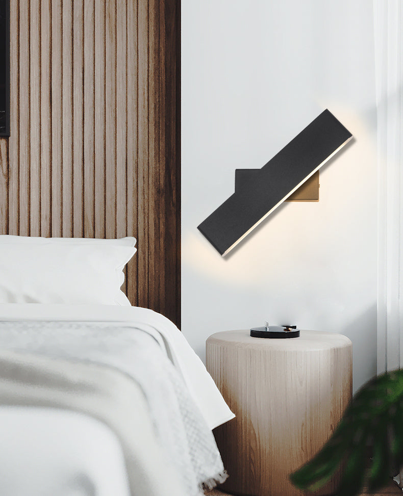Lámpara de pared giratoria de LED creativo moderno apliques de pared rectangular de aluminio con sombra acrílica
