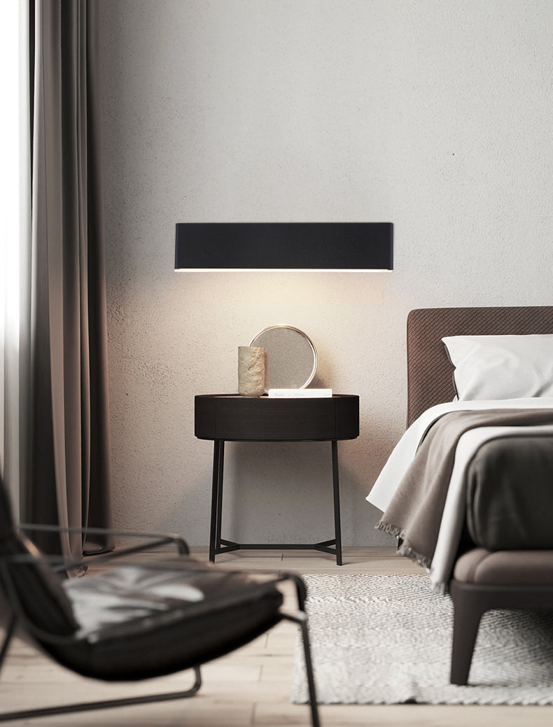 Lámpara de pared giratoria de LED creativo moderno apliques de pared rectangular de aluminio con sombra acrílica