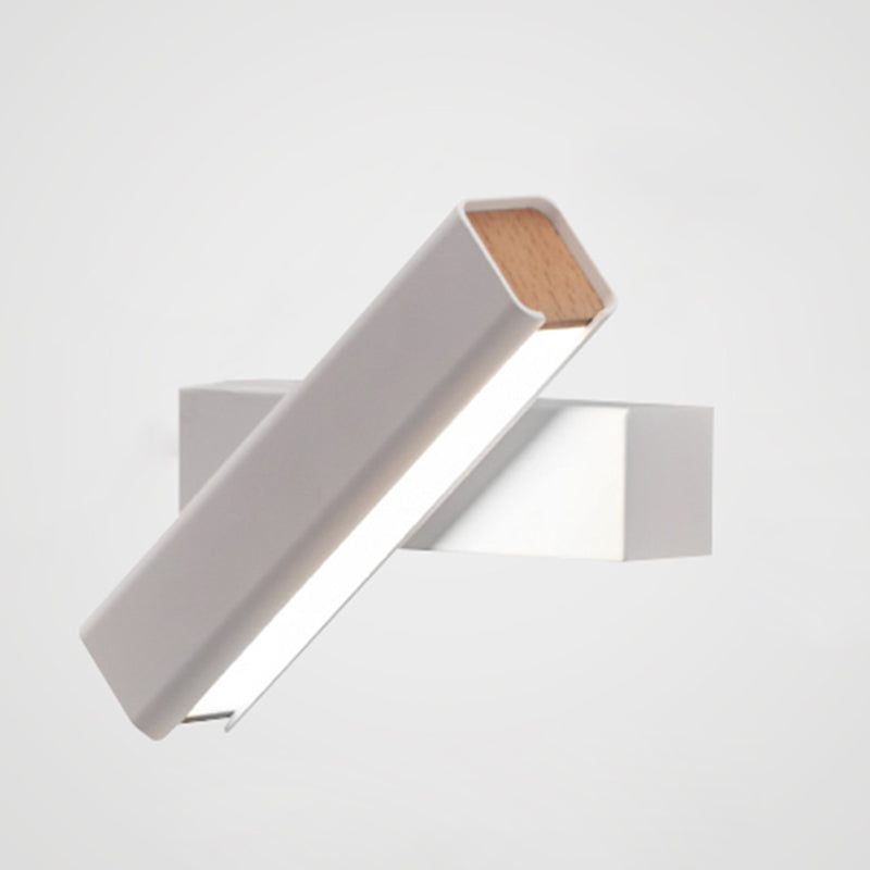 Luz de pared giratoria LED de aluminio en una lámpara de pared acrílica de estilo conciso moderno para dormitorio