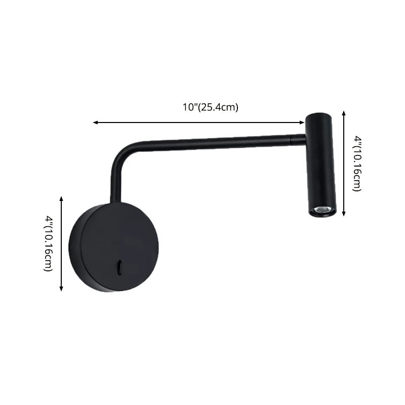 Contemporary Metal Adjustable Wall Sconce 1-Light Wall Mounted Light for Bedroom