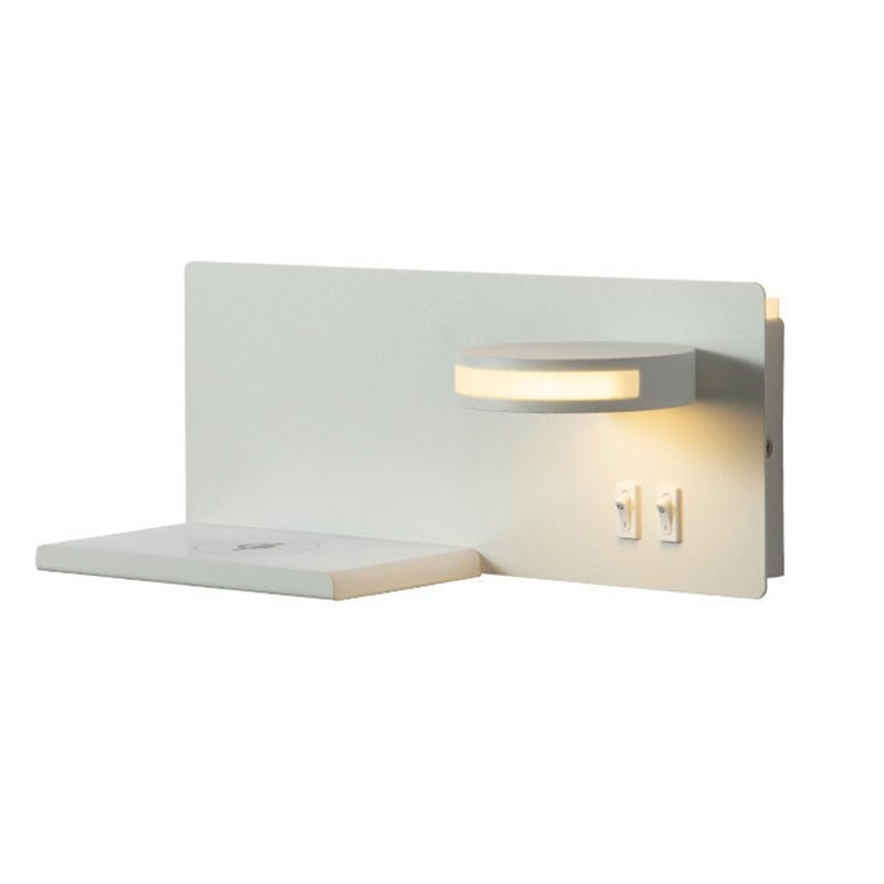 Contemporáneo de 1 luz de pared de pared de pared rectangular de aluminio Luz montada para dormitorio