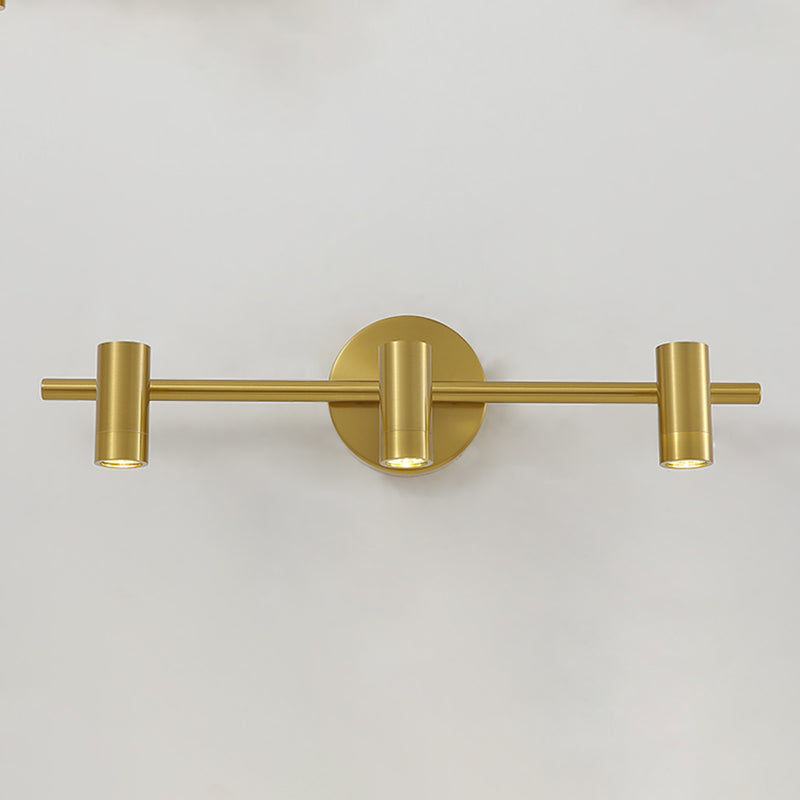 Postmodern Simplicity Cylinder Vanity Sconce Lights Brass Wall Mount Light Fixture for Bathroom
