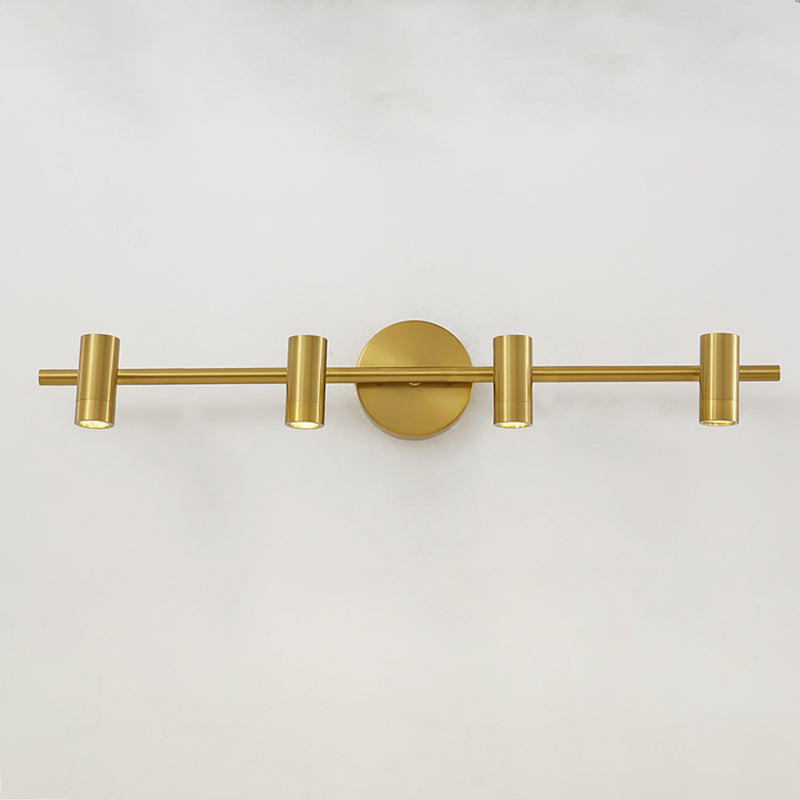 Postmodern Simplicity Cylinder Vanity Sconce Lights Brass Wall Mount Light Fixture for Bathroom