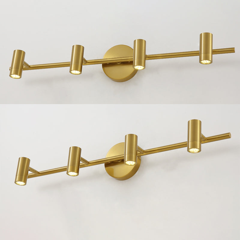 Postmodern Simplicity Cylinder Vanity Sconce Lights Brass Wall Mount Light Fixture for Bathroom