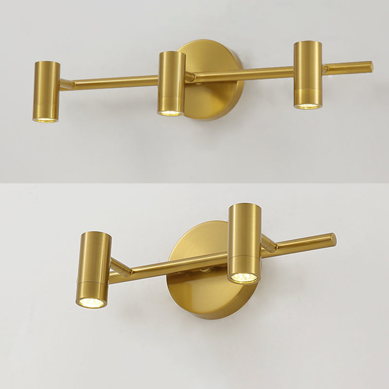 Postmodern Simplicity Cylinder Vanity Sconce Lights Brass Wall Mount Light Fixture for Bathroom