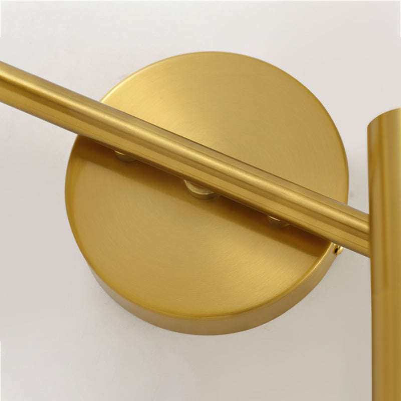 Postmodern Simplicity Cylinder Vanity Sconce Lights Brass Wall Mount Light Fixture for Bathroom