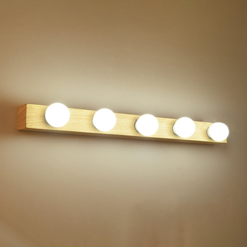Bare Bulb Vanity Sconce Lights Ultra-modern Wood Wall Sconce Lighting for Bathroom