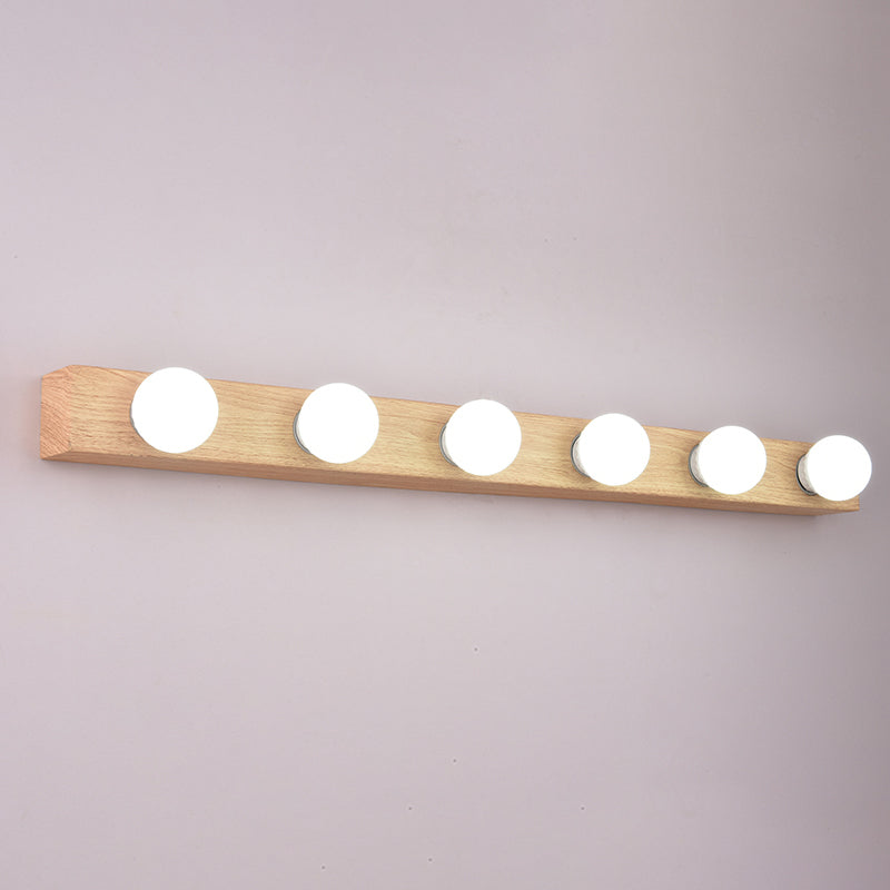 Bare Bulb Vanity Sconce Lights Ultra-modern Wood Wall Sconce Lighting for Bathroom