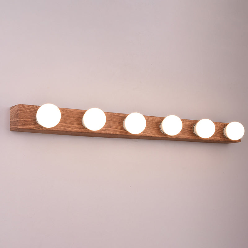 Bare Bulb Vanity Sconce Lights Ultra-modern Wood Wall Sconce Lighting for Bathroom