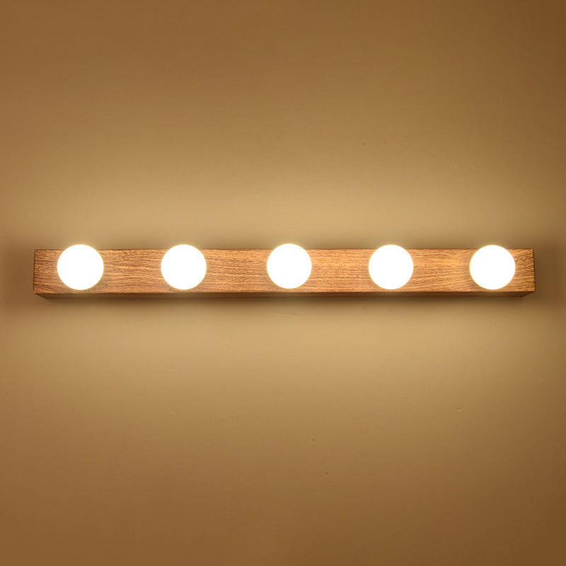 Bare Bulb Vanity Sconce Lights Ultra-modern Wood Wall Sconce Lighting for Bathroom