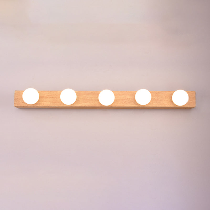 Bare Bulb Vanity Sconce Lights Ultra-modern Wood Wall Sconce Lighting for Bathroom