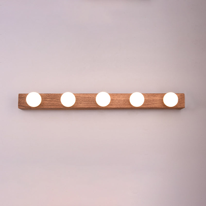 Bare Bulb Vanity Sconce Lights Ultra-modern Wood Wall Sconce Lighting for Bathroom